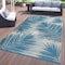 World Rug Gallery Tropical Floral Reversible Plastic 5' X 7' Blue Outdoor Rug 6050BLUE5X7 - alternate 1